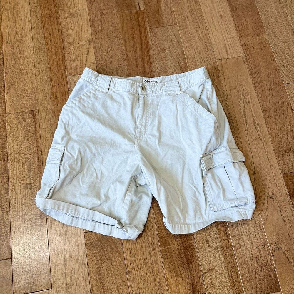VTG Mens 36 Columbia Cargo Shorts Tan Y2K 90s Tan AM 4120 Pockets